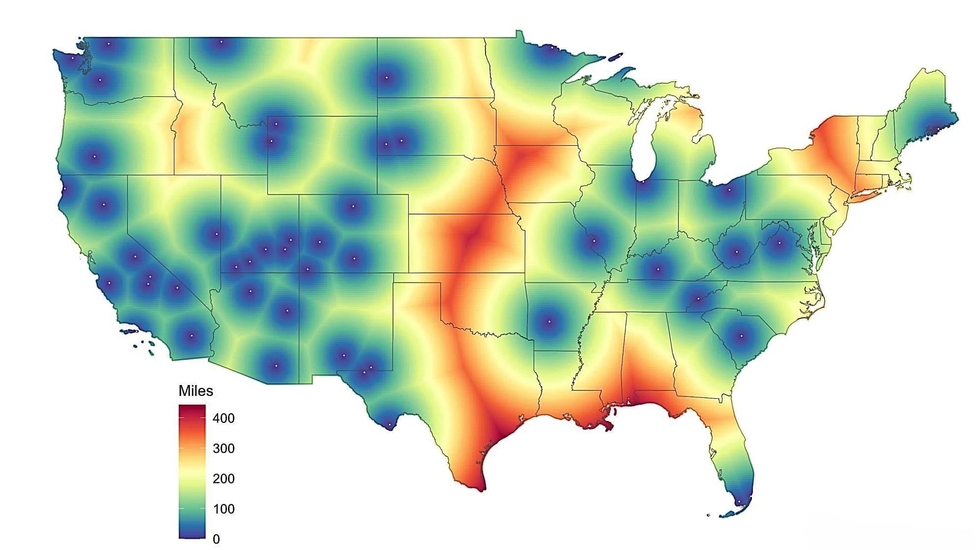 US National Parks Distance Map